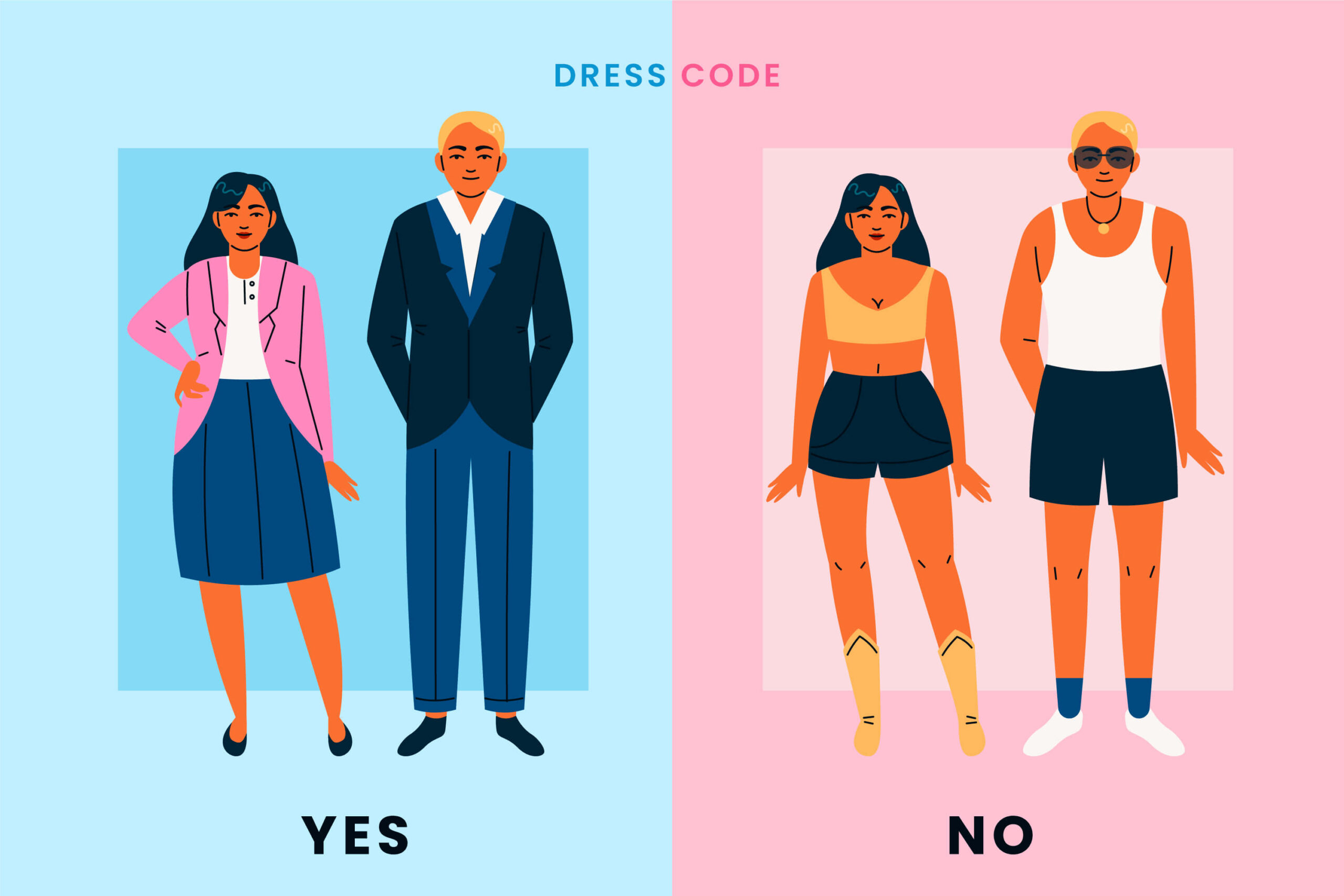 Illustration Yes und No Outfit